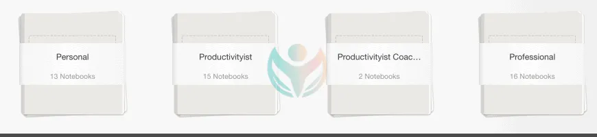 Pilas de cuadernos de Evernote